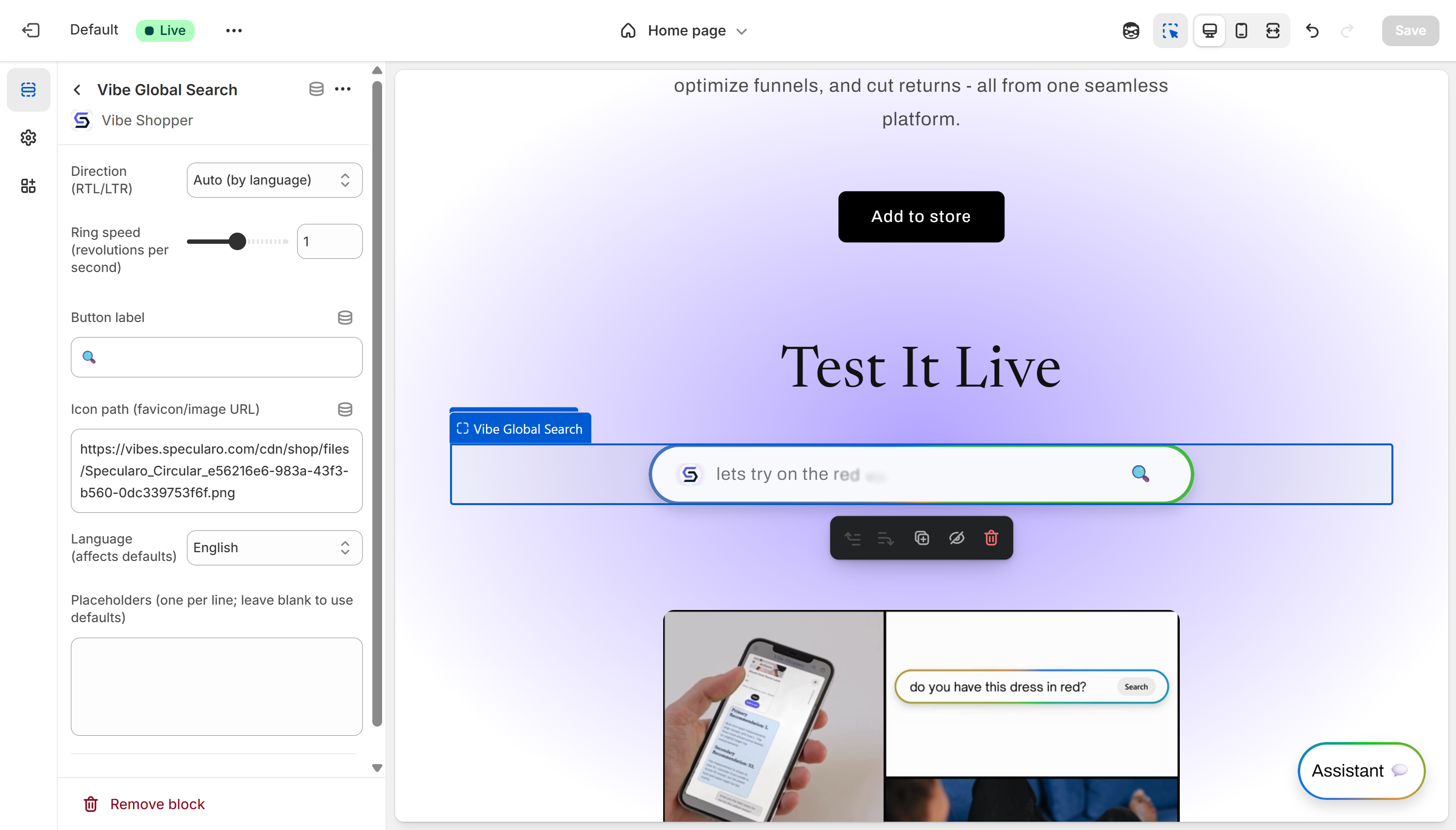 Global Search component example 2